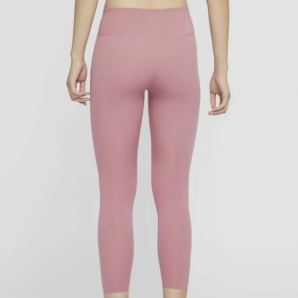 NIKE Pink One Luxe Crop 7/8 Tight Gym Workout Running Active Leggings Size Large